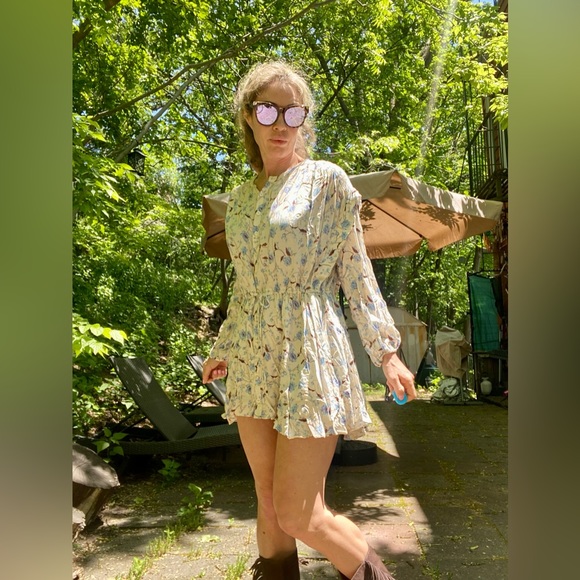 Free People Floral Mini Dress Sz S - Picture 4 of 14